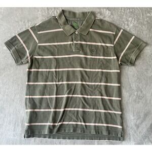 Timberland Polo Shirt Men's 2XL XXL Green Stripes Short Sleeve‎